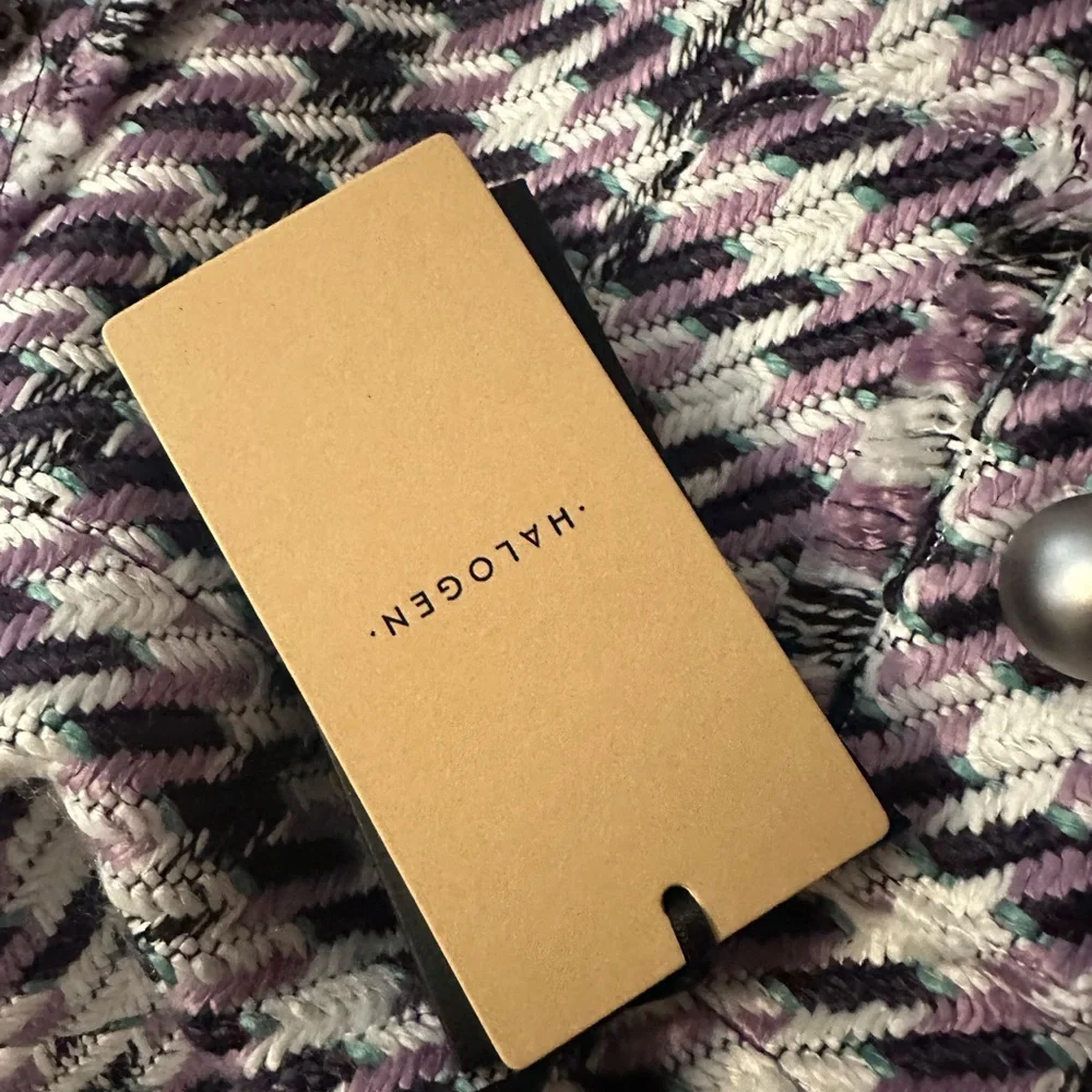 NWT Halogen LAVENDER MULTI Tweed Jacket Size L